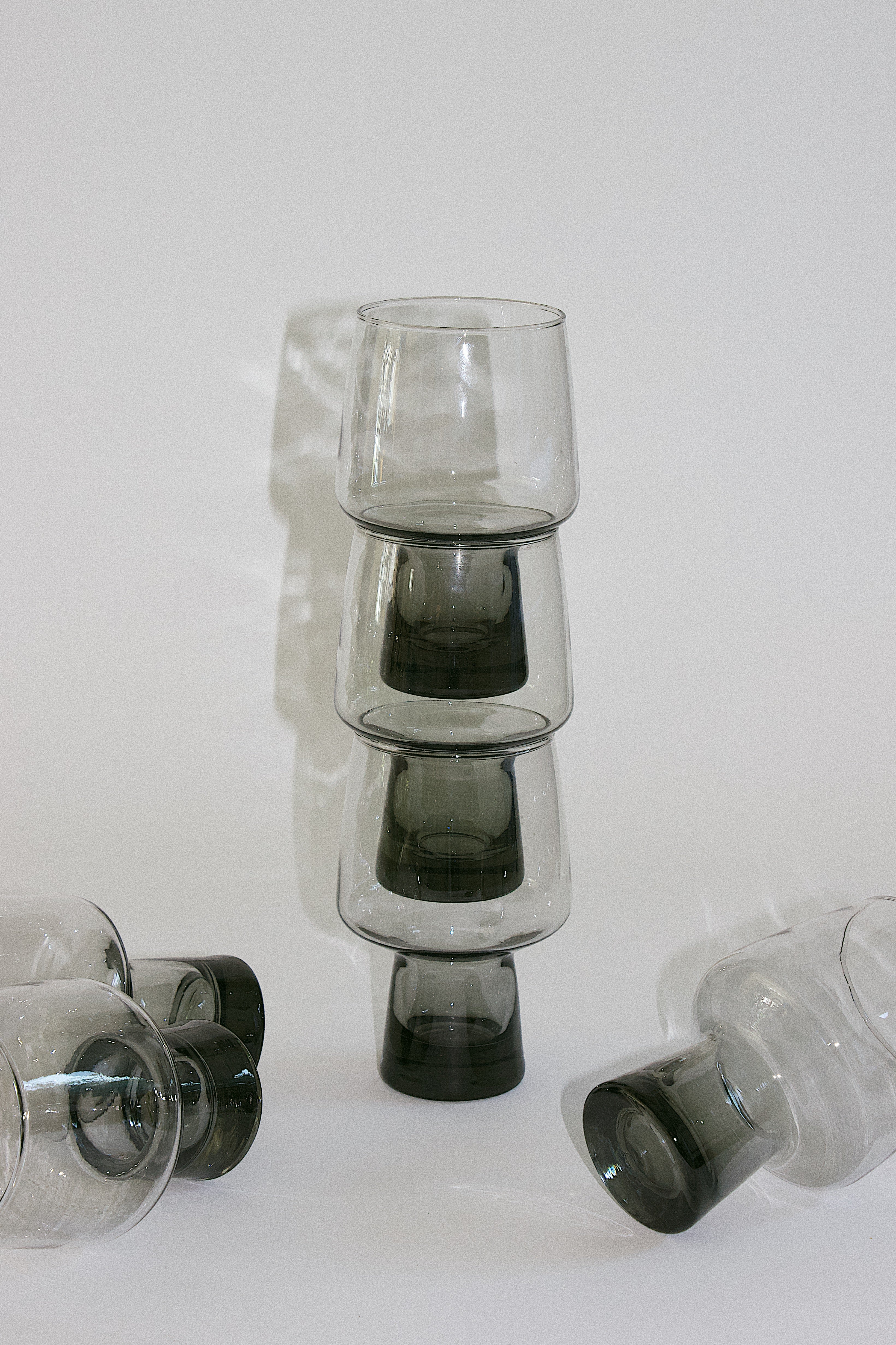 Smoke Gray Glass — Set of 6